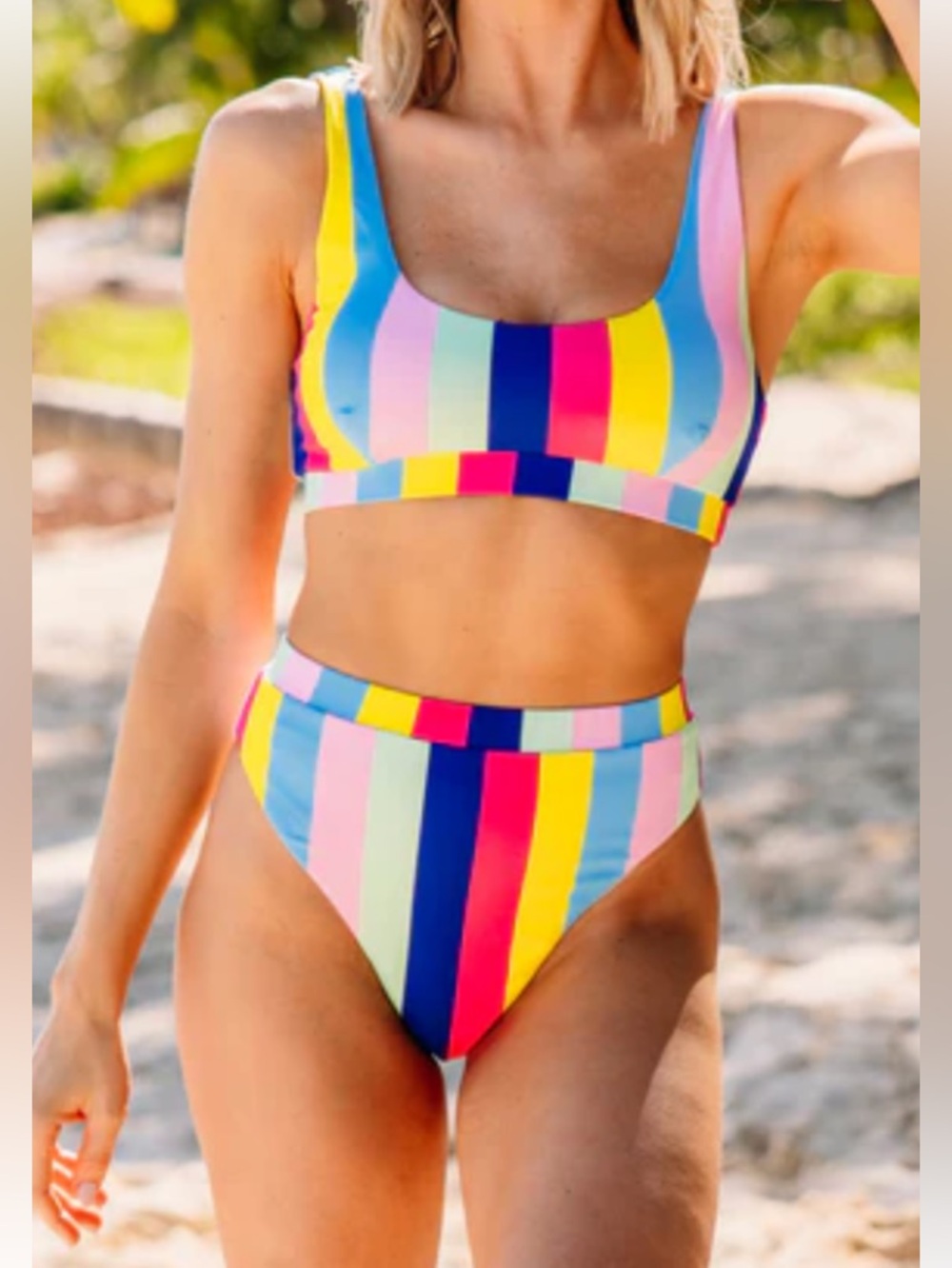 Blushing Brunette Take Me Away Swimsuit Top & Bottom Multicolor Size X-Large NWT